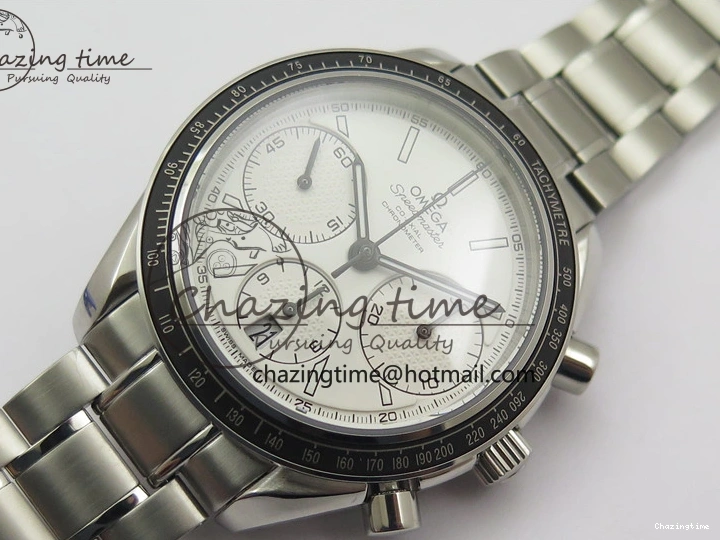 0507 Elegant Speedmaster Racing Master SS HRF 1:1 Best Edition White Dial on SS Bracelet A 7864